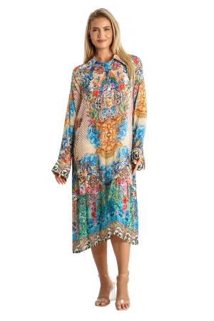 A-Line Kaftan Collar Dress