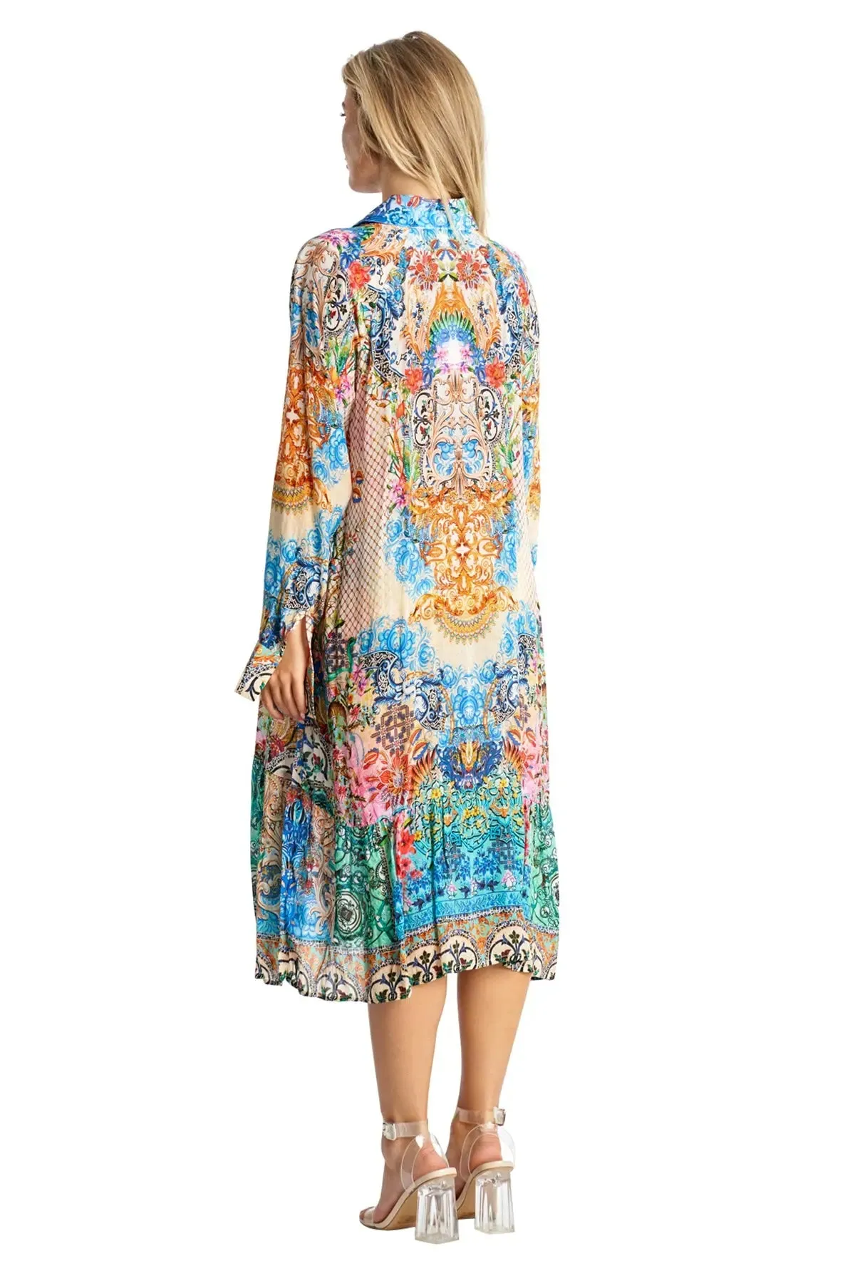 A-Line Kaftan Collar Dress