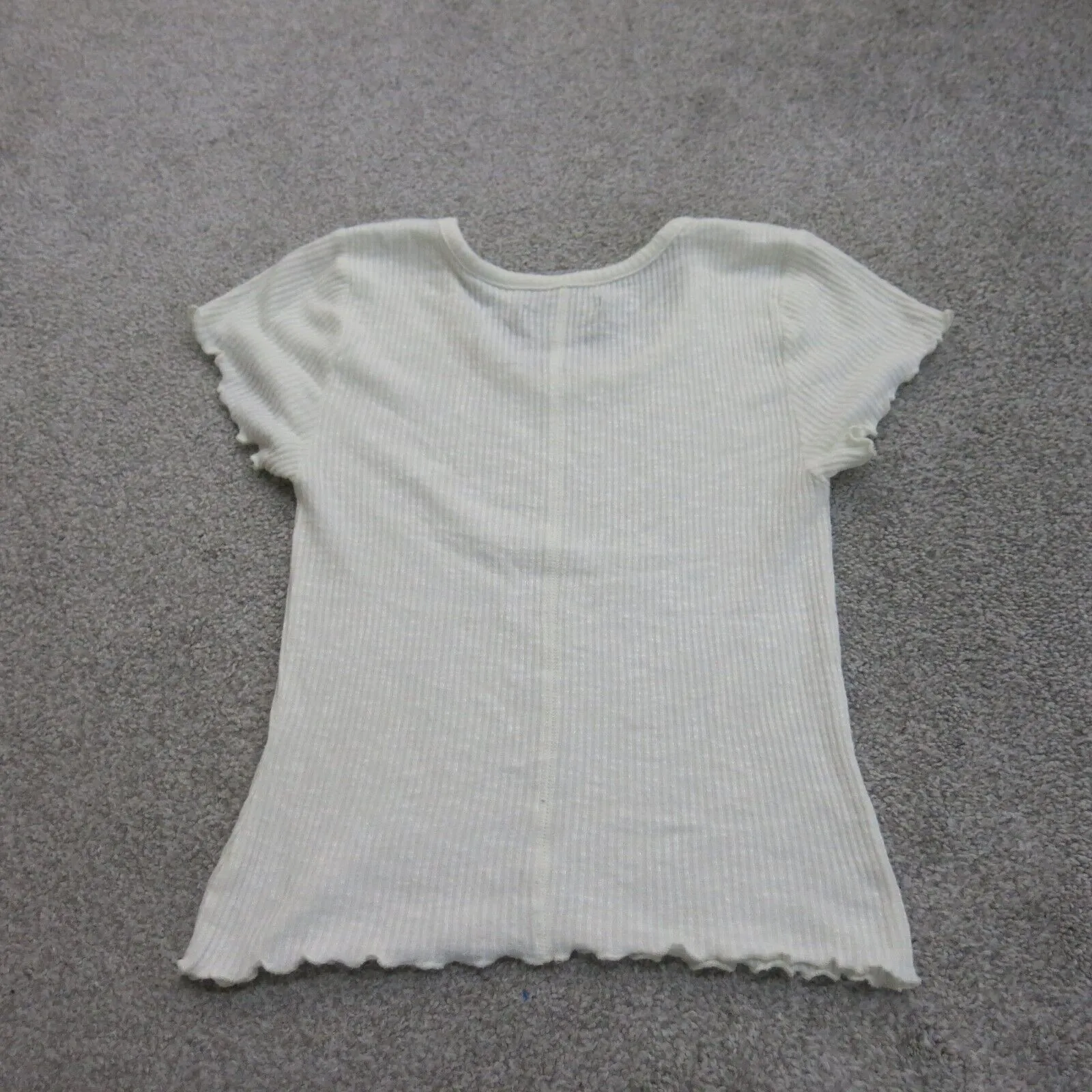 Abercrombie & Fitch Womens Knitted T Shirt Top Cap Sleeve Round Neck White SZ S