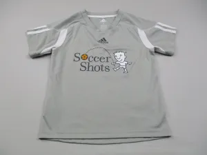 Adidas Boys Graphic T Shirt Top Shorts Sleeves Crew Neck Gray Size Small