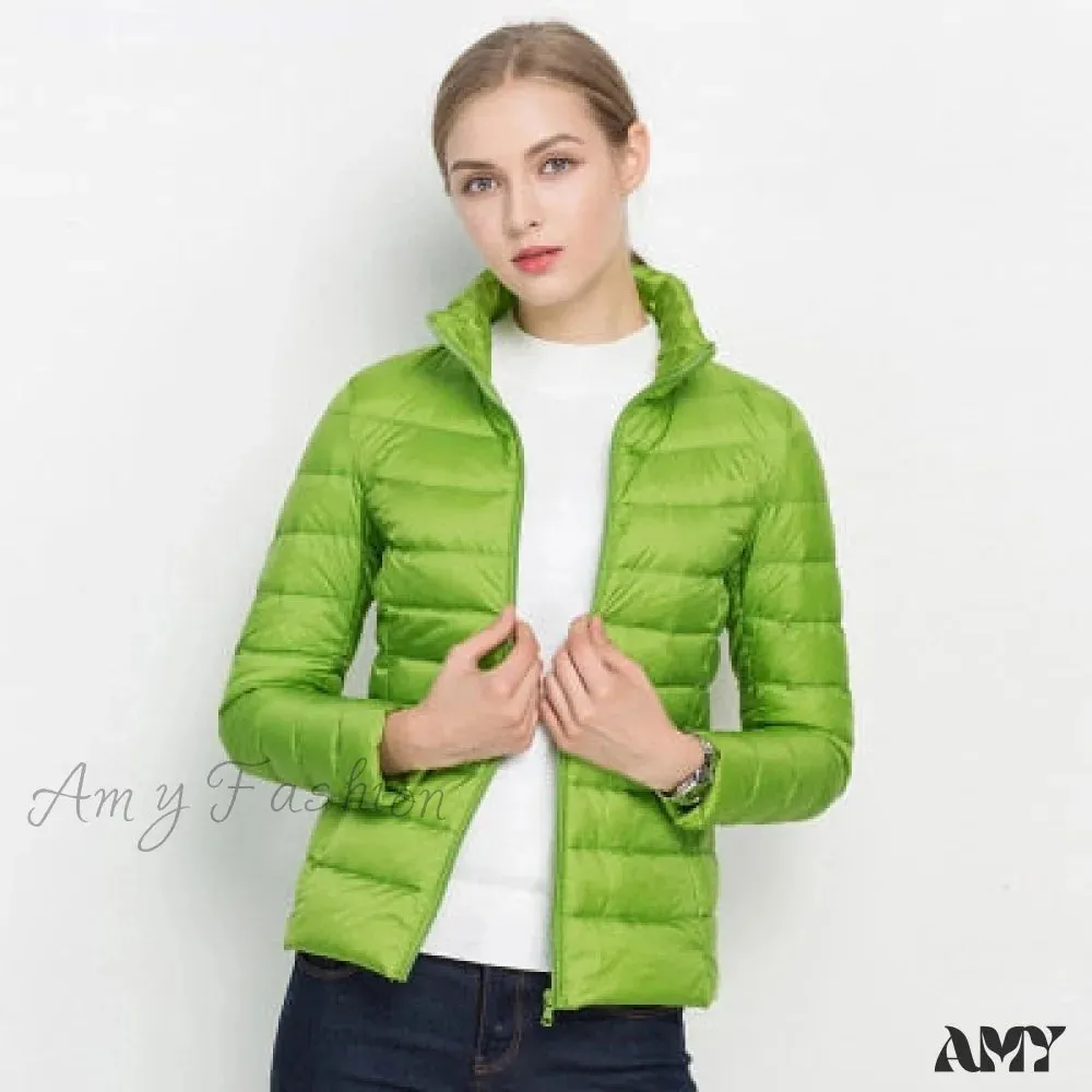 Amy Fashion - Slim Puffer Portable Windproof Down Coat