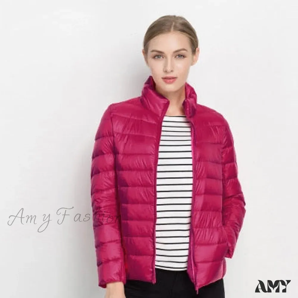 Amy Fashion - Slim Puffer Portable Windproof Down Coat