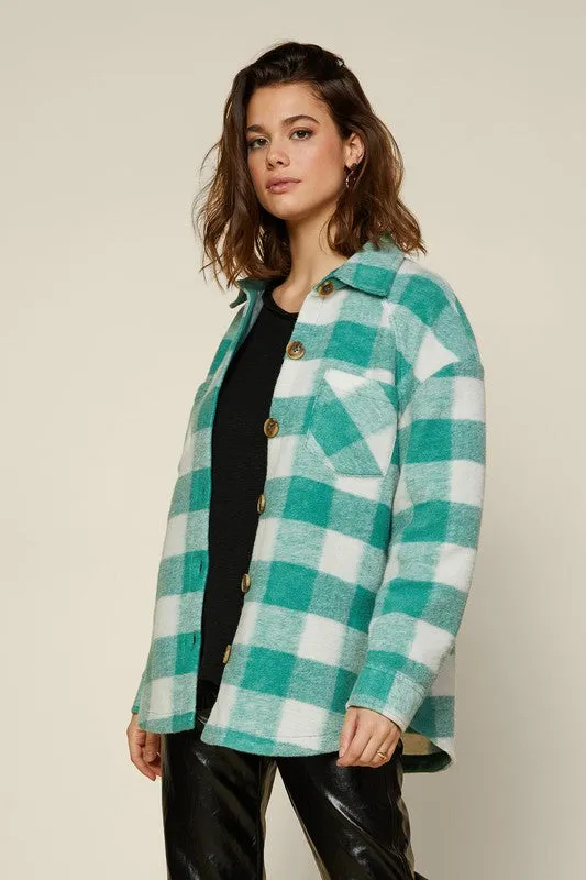 Amy Green Plaid Shacket