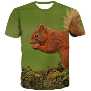 Animal T-shirt Men Squirrel T-shirts Graphic Hilarious Tshirts Novelty Harajuku Tshirt Printed Street Shirt Print Short Sleeve