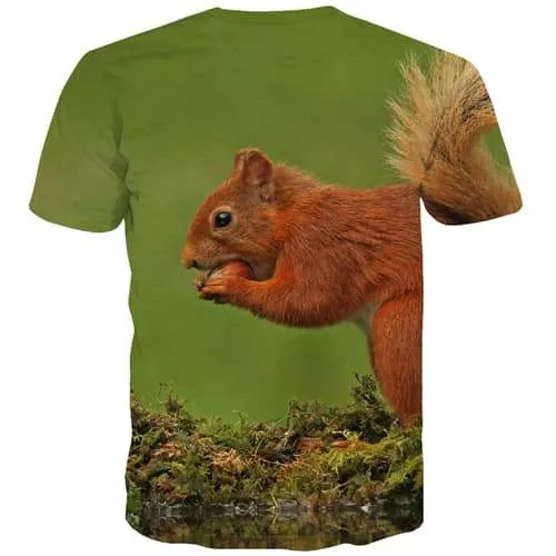 Animal T-shirt Men Squirrel T-shirts Graphic Hilarious Tshirts Novelty Harajuku Tshirt Printed Street Shirt Print Short Sleeve