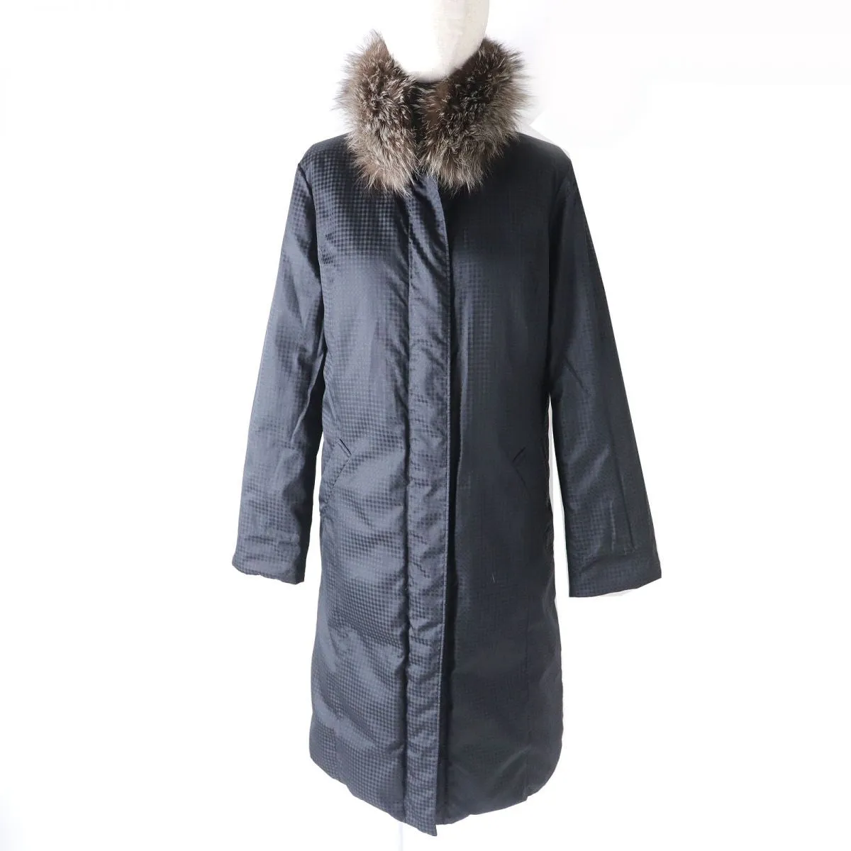 Aquascutum Fox Fur Reversible Down Coat