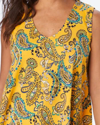 Ashley Swing Tank | Yellow Playful Paisley