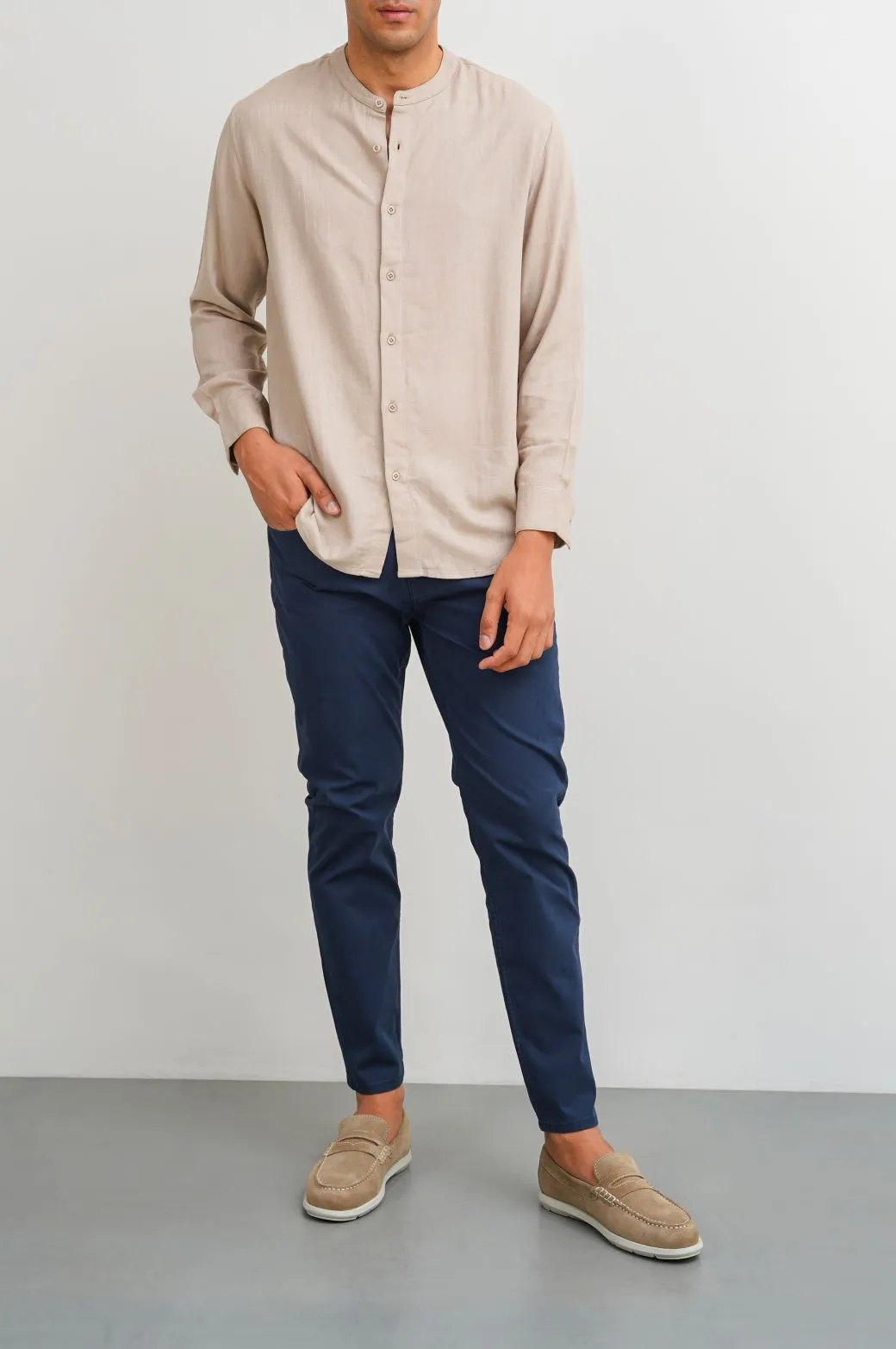 BAND COLLAR SHIRT