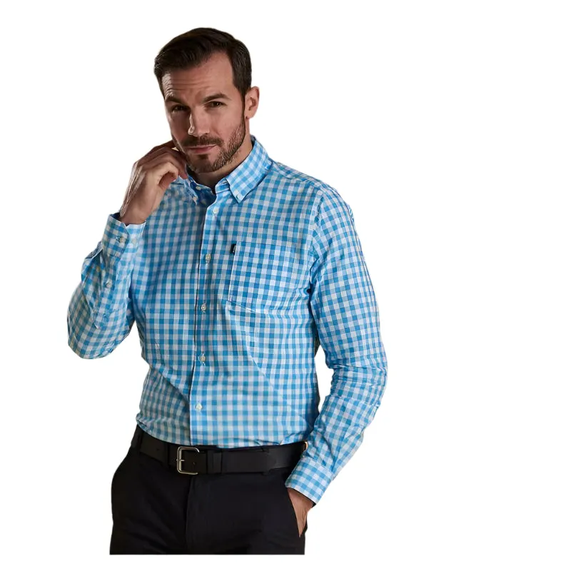 Barbour Gingham 3 Tailored Fit Mens Shirt - Pale Blue