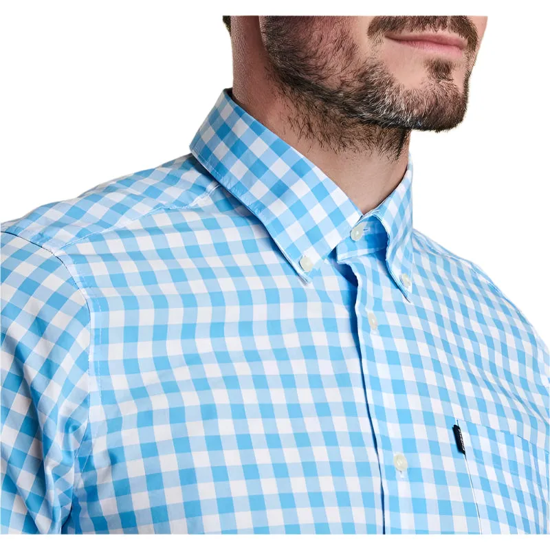 Barbour Gingham 3 Tailored Fit Mens Shirt - Pale Blue