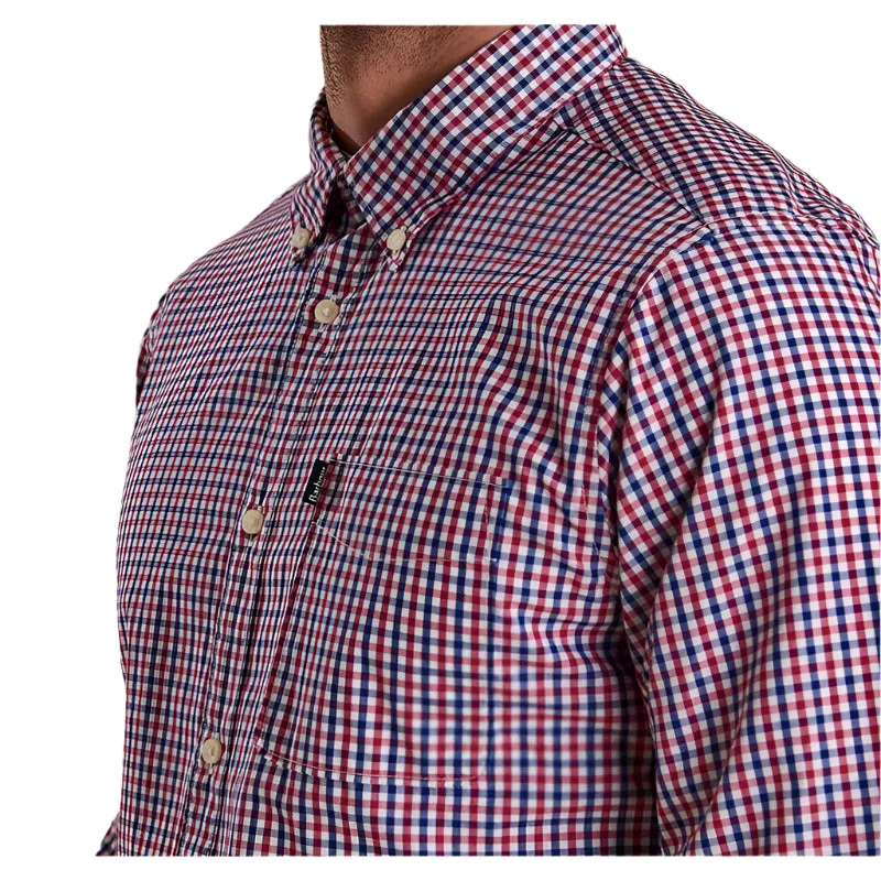 Barbour Gingham Tailored Fit Mens Shirt - Red