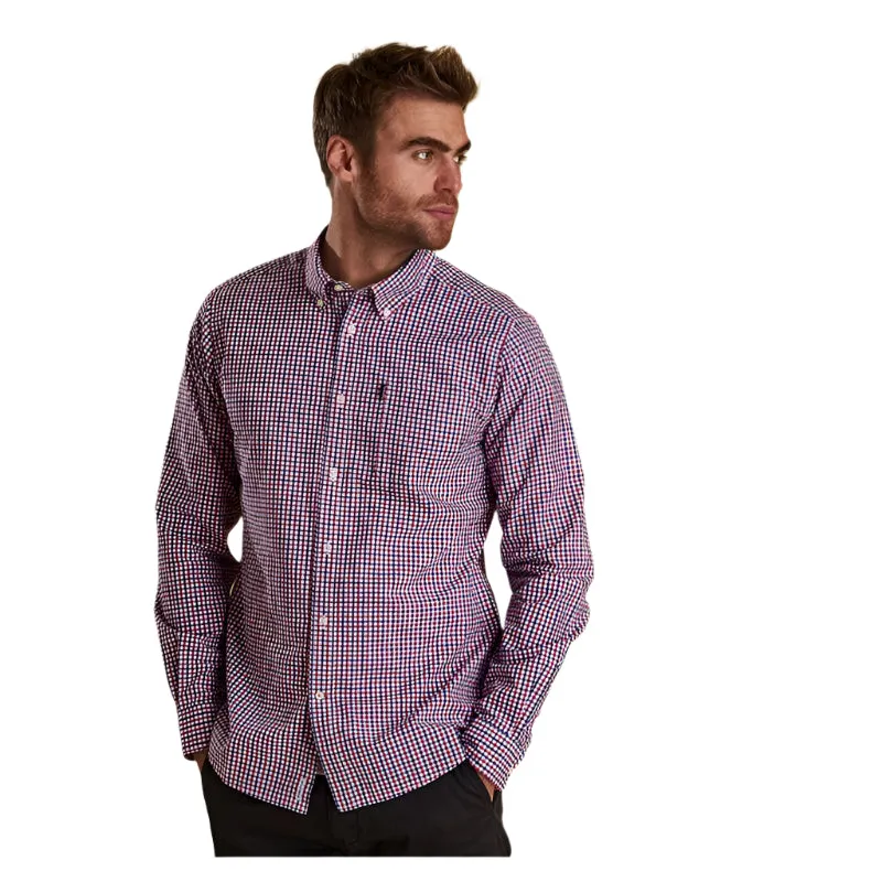 Barbour Gingham Tailored Fit Mens Shirt - Red