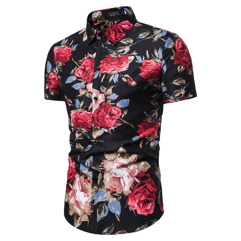 Beachwear Shirt Short-Sleeved Floral