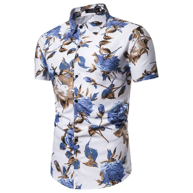 Beachwear Shirt Short-Sleeved Floral