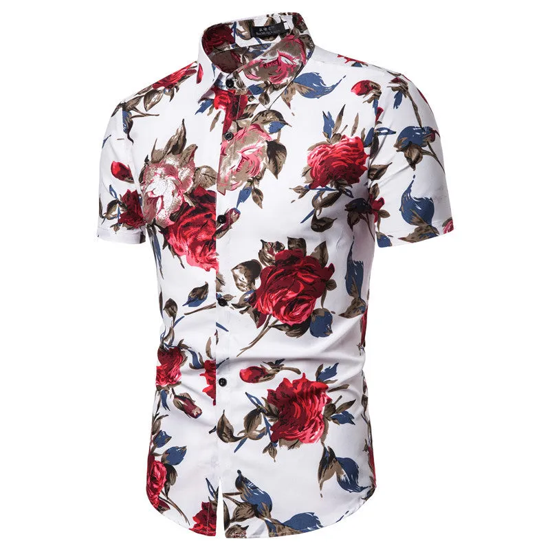 Beachwear Shirt Short-Sleeved Floral