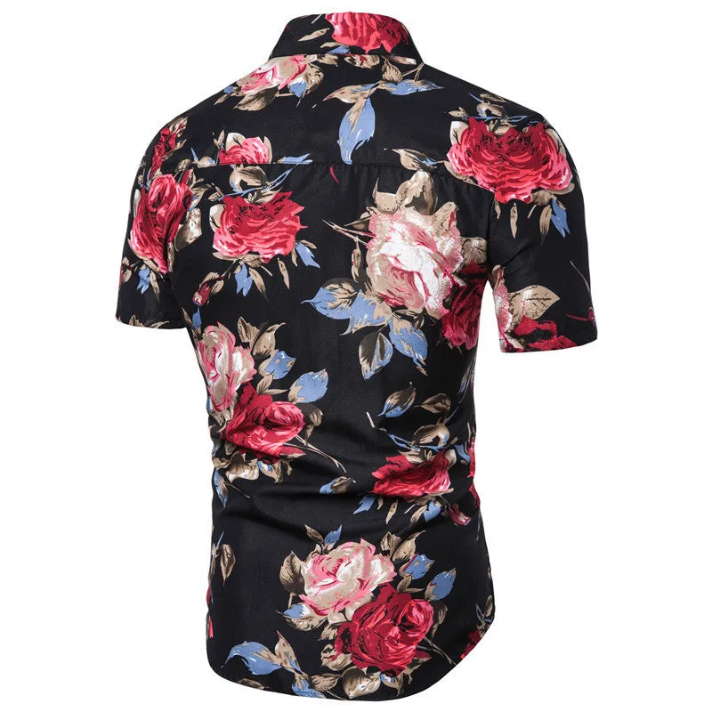 Beachwear Shirt Short-Sleeved Floral