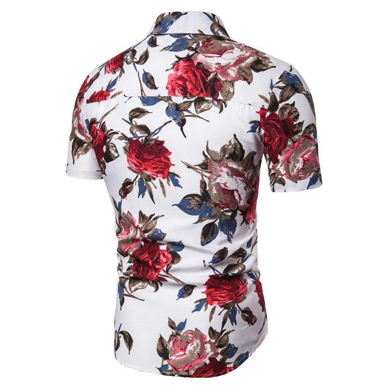 Beachwear Shirt Short-Sleeved Floral