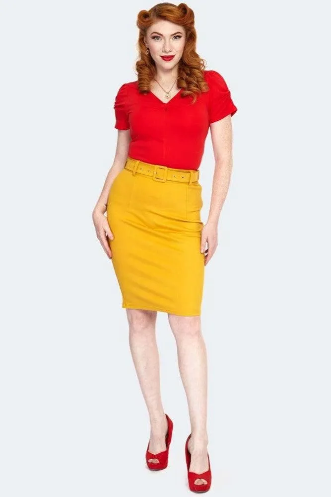 Belted Pencil Skirt