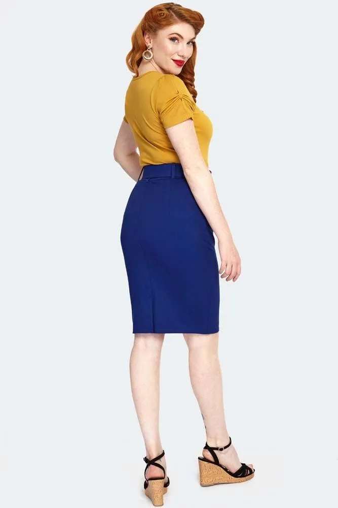 Belted Pencil Skirt