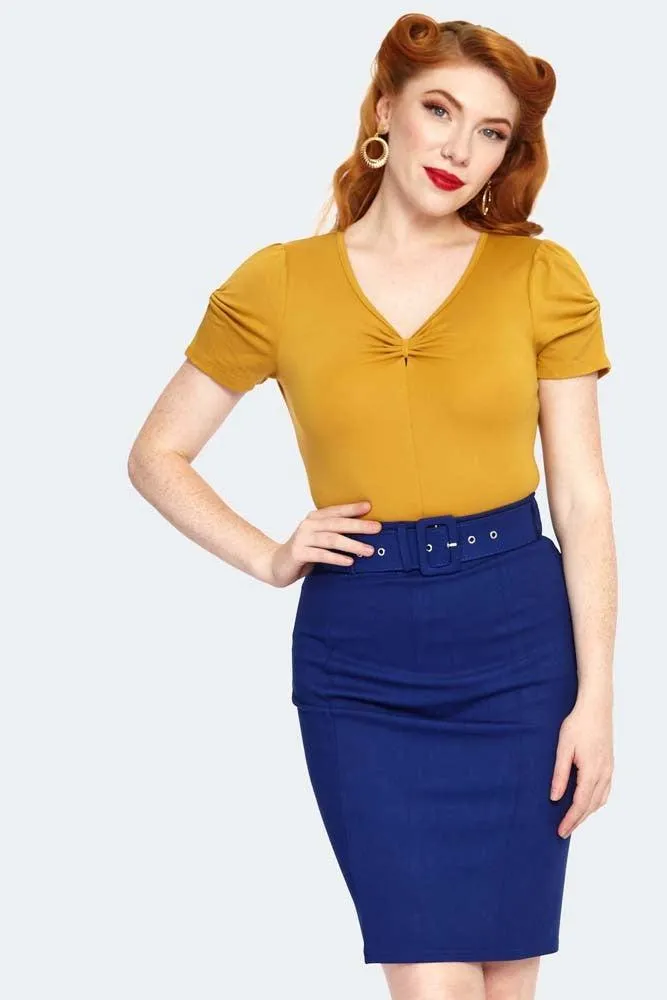 Belted Pencil Skirt