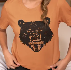 Beware Bear Shirt, Bear Mom Shirt, Bear Dad Shirt, Bear Graphic Tee, Bear Logo Shirt, Adventure Shirt, Hiking Shirt, Summer Camping Shirt