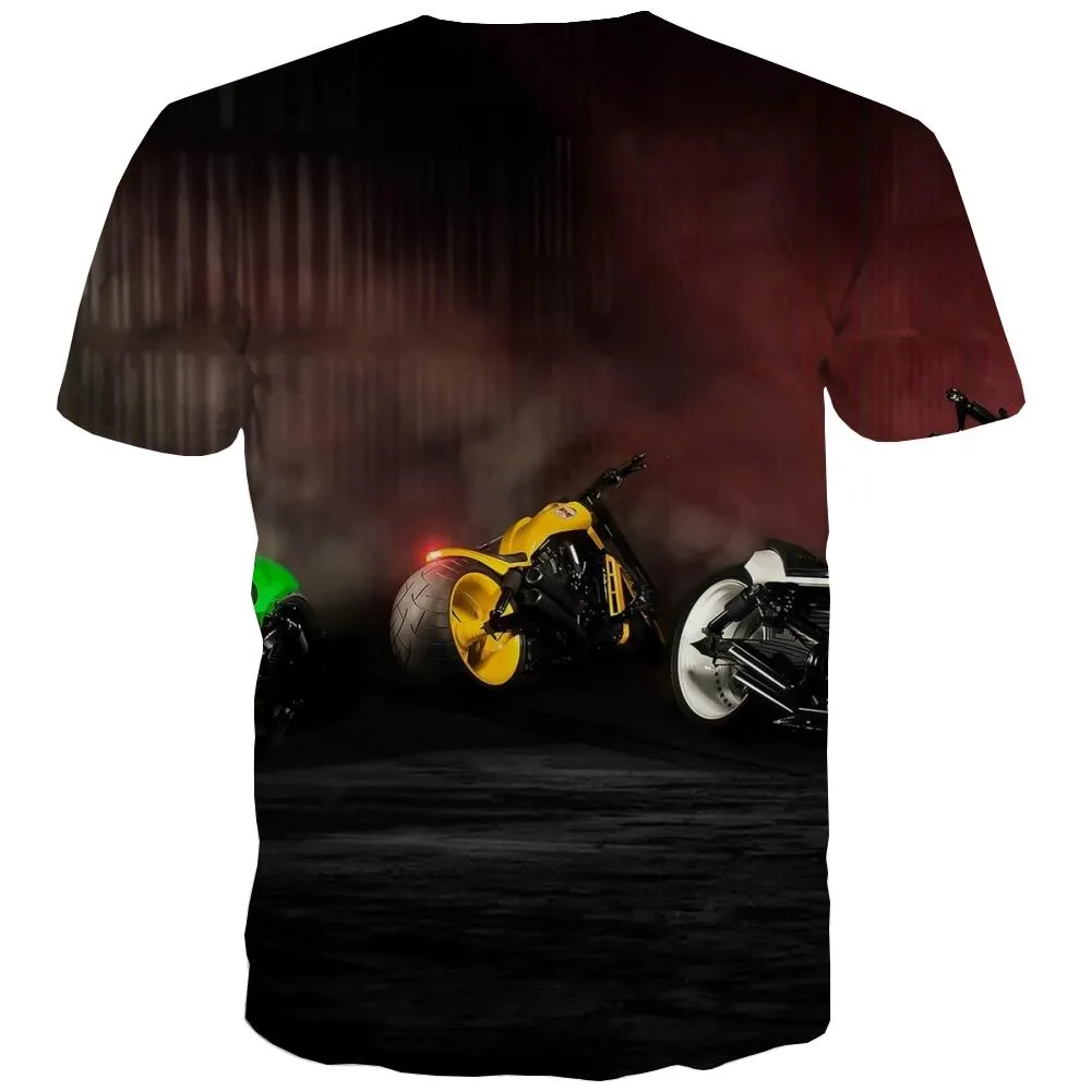 Bicycle T shirts Men Metal T shirts Funny City T-shirts 3d Psychedelic Tshirt Anime