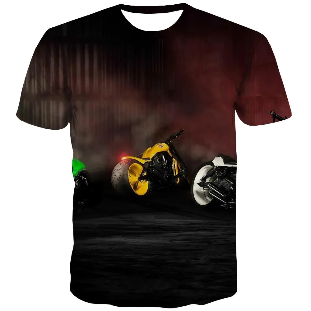 Bicycle T shirts Men Metal T shirts Funny City T-shirts 3d Psychedelic Tshirt Anime