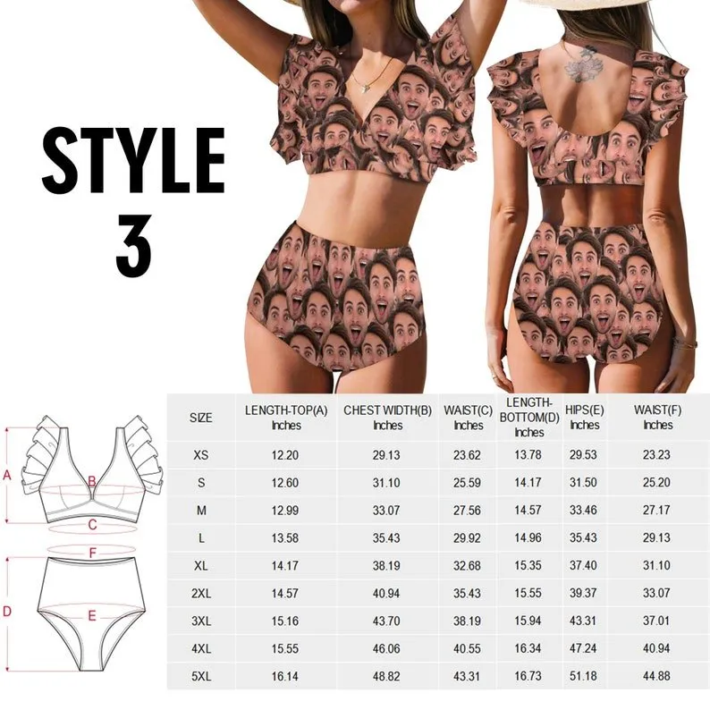 Bikini - Custom Boyfriend Face Swimsuits & Bikini Set For Women - Personalized Bikini Swimsuit