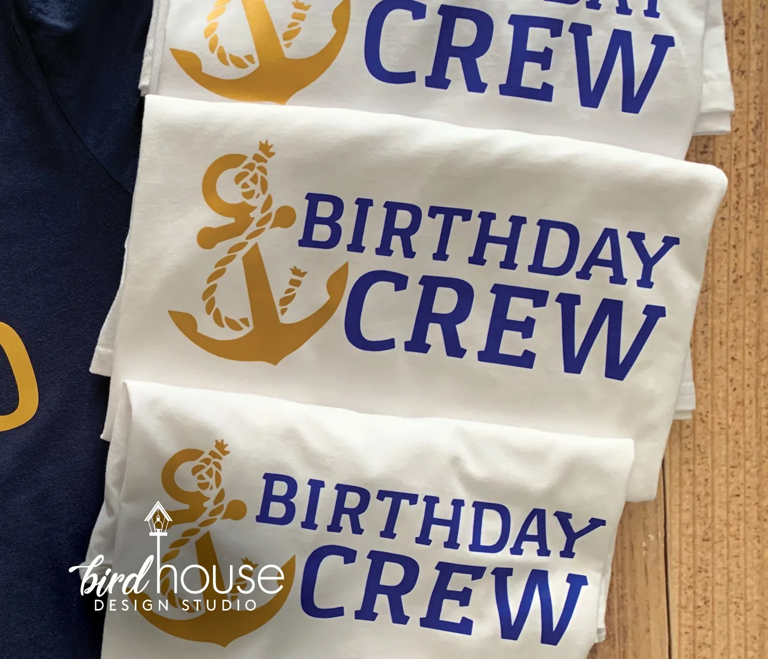 Birthday Crew Shirt, Anchor Cute Matching Group Cruise Tees, Custom, Any Color Text