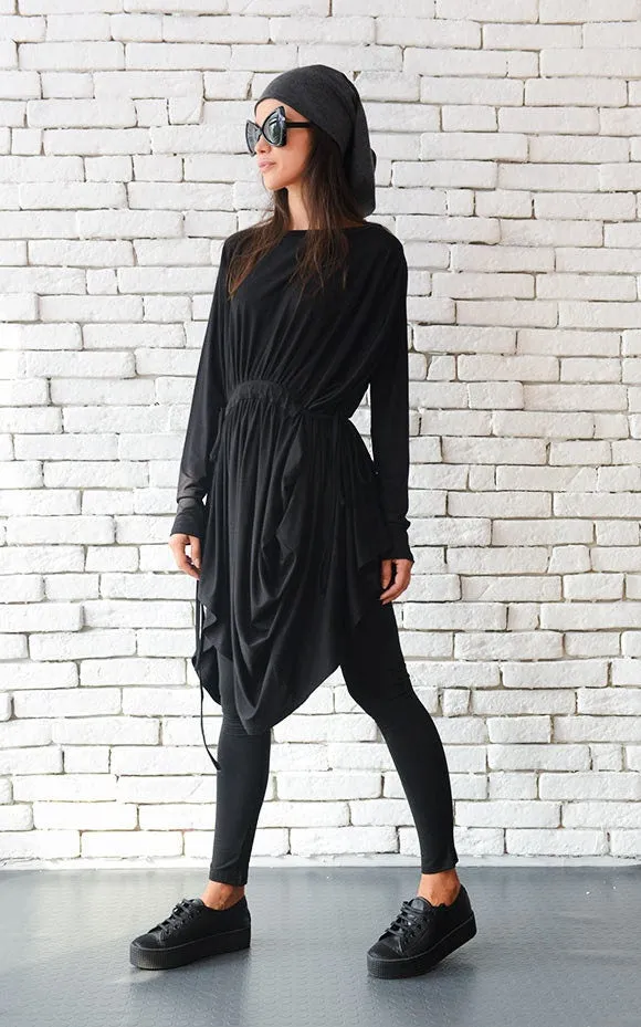 Black Asymmetric Tunic