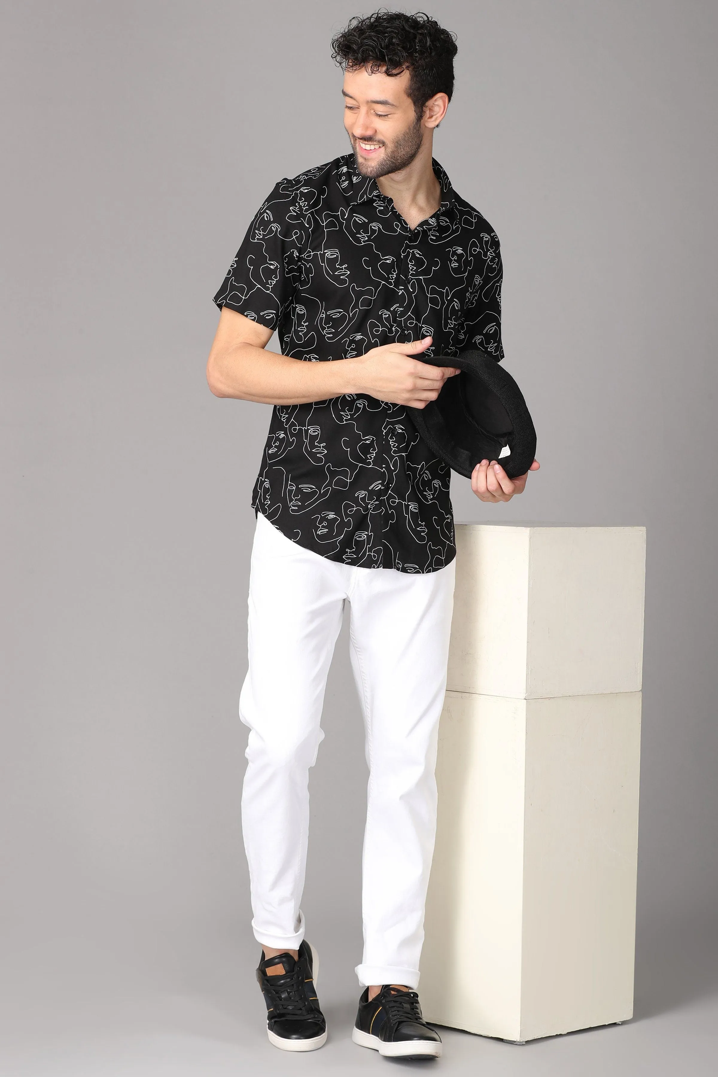 Black Pattern Shirt