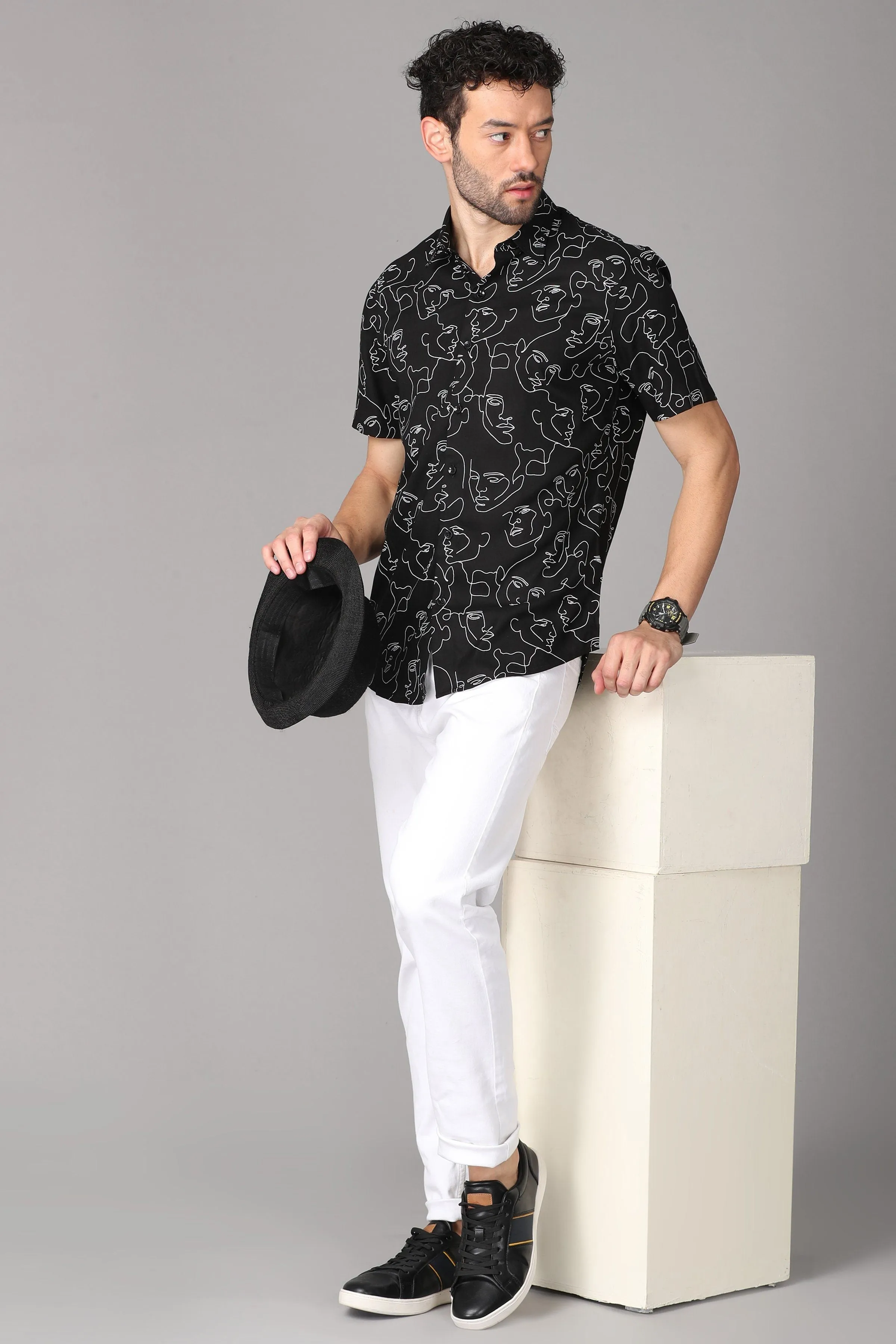 Black Pattern Shirt