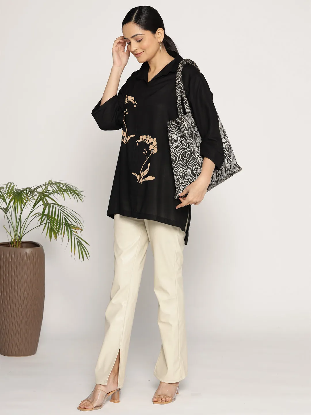 Black Rayon ShirtTop - Resplandor