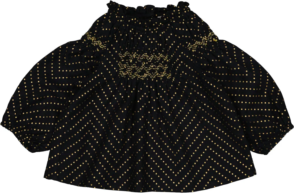 Black with Gold Dots Baby Tunic