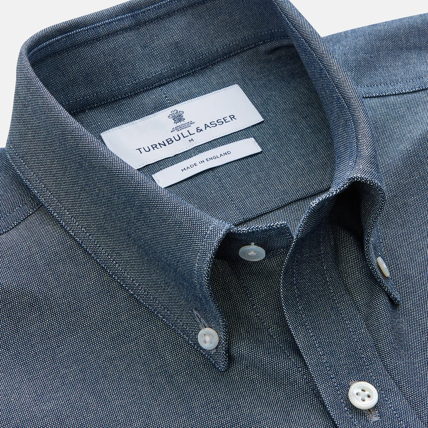 Blue Chambray Weekend Fit Nevis Cotton Shirt With Dorset Collar And 1-Button Cuffs