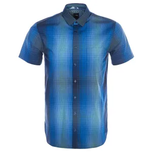 BOSS Magneton 1 Short Short Sleeve Shirt in Bright Blue Check