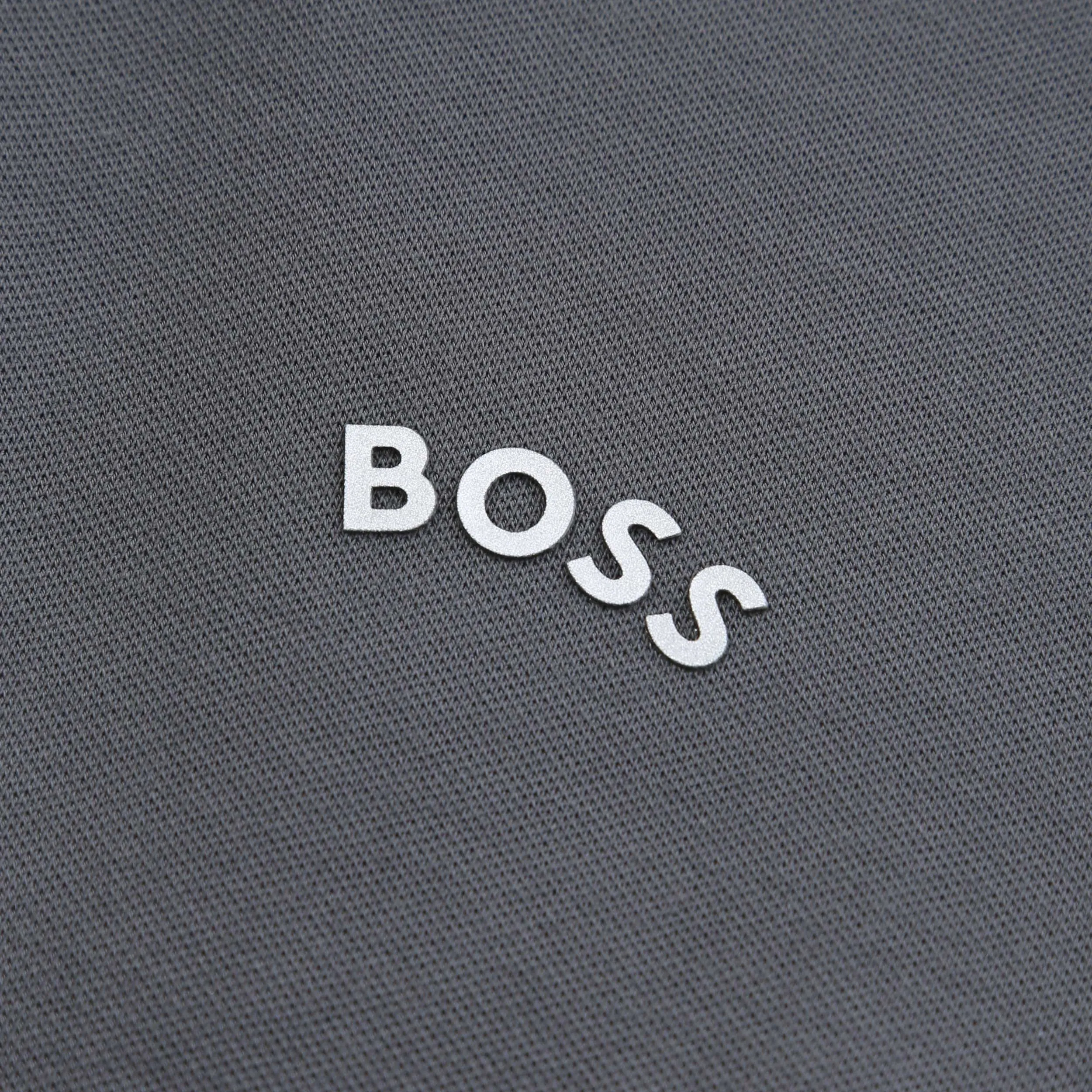 BOSS Paul Curved Polo Shirt in Dark Grey