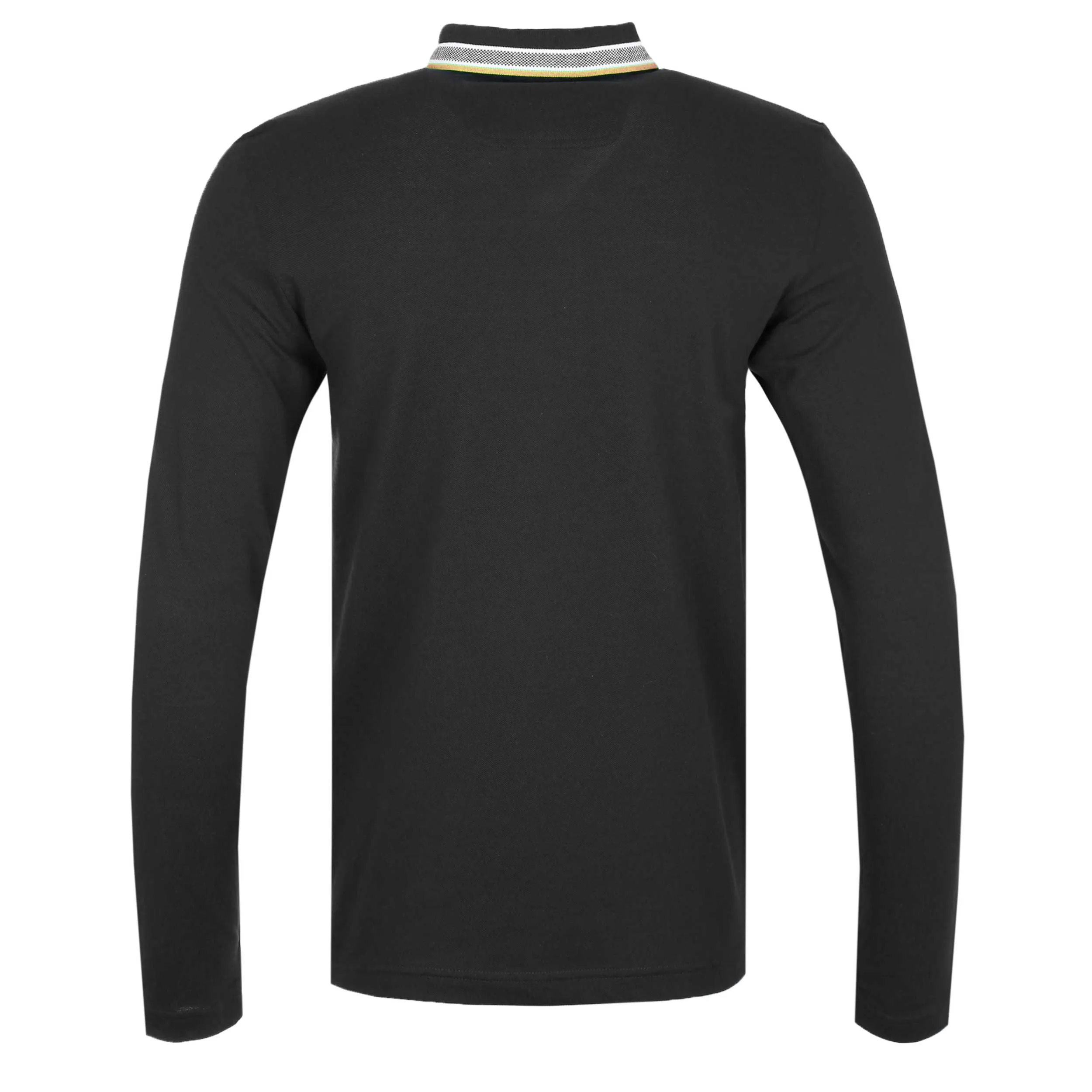 BOSS Plisy Long Sleeve Polo Shirt in Black