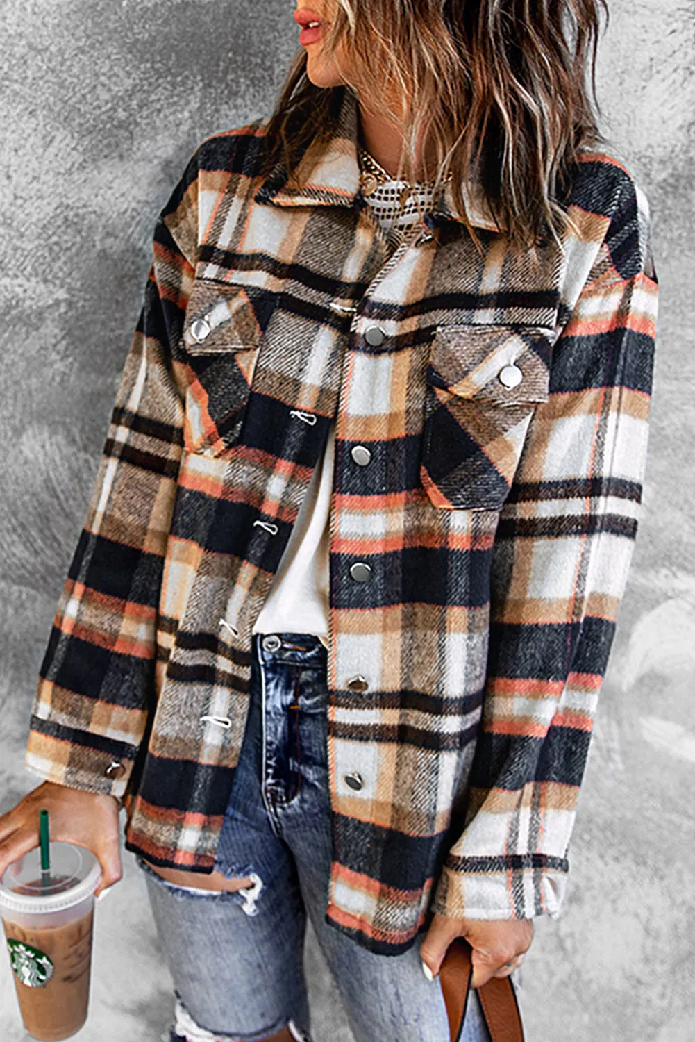 Brown plaid Shacket