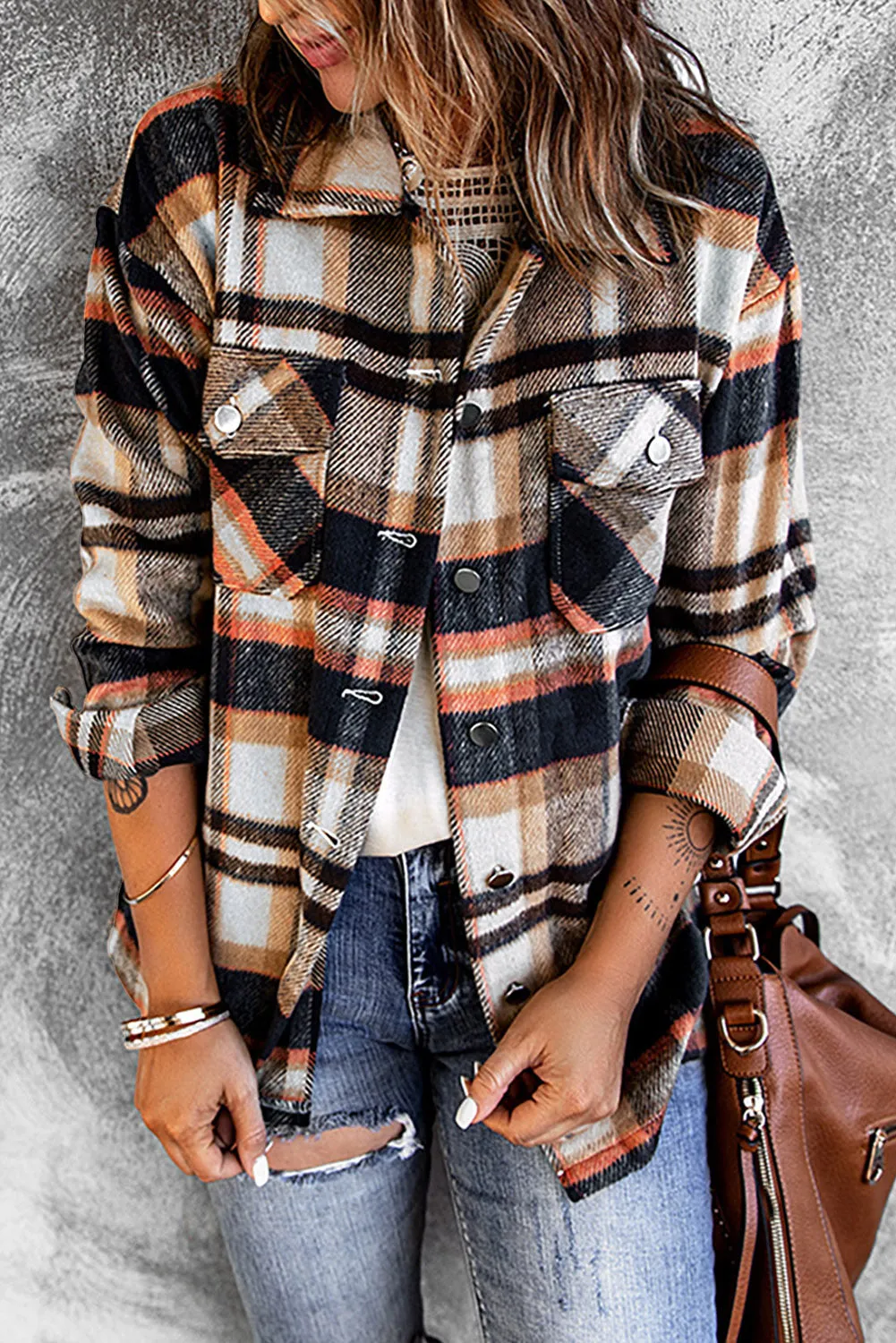 Brown plaid Shacket