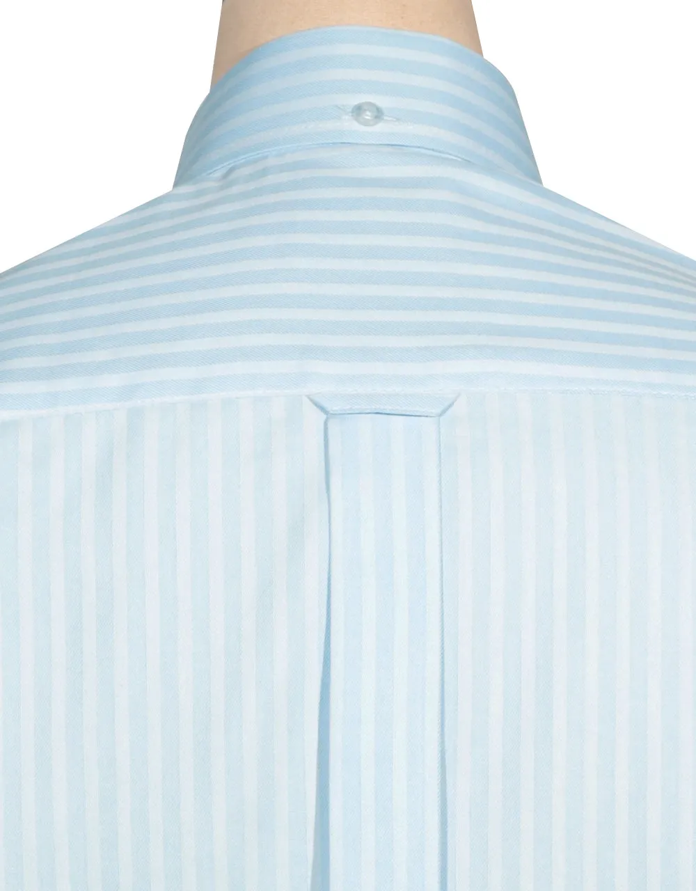 Button Down Shirt -  Sky Blue and White Herringbone Shirt