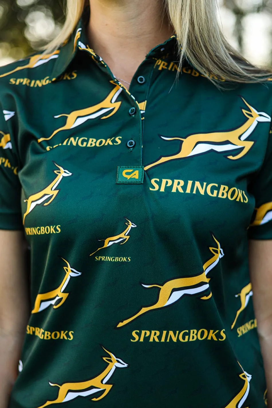 CA Ladies Springbok Golf Shirt | Green Bokke