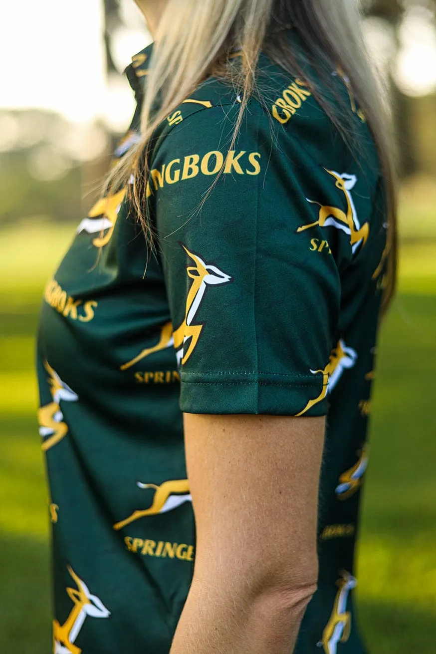 CA Ladies Springbok Golf Shirt | Green Bokke