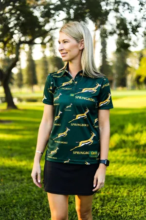 CA Ladies Springbok Golf Shirt | Green Bokke