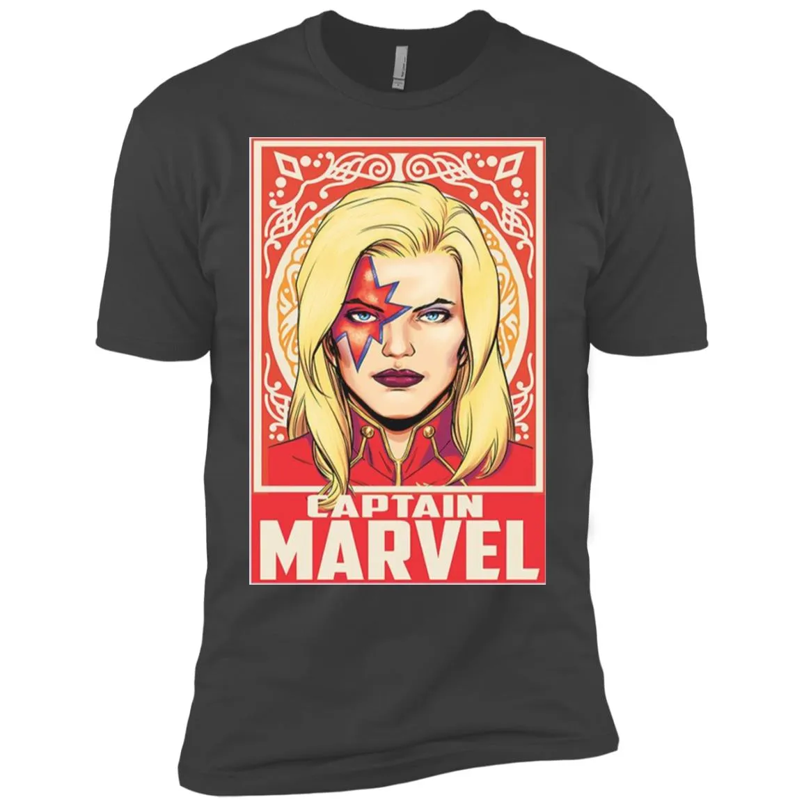 Captain Marvel Ornament Men Short Sleeve T-Shirt