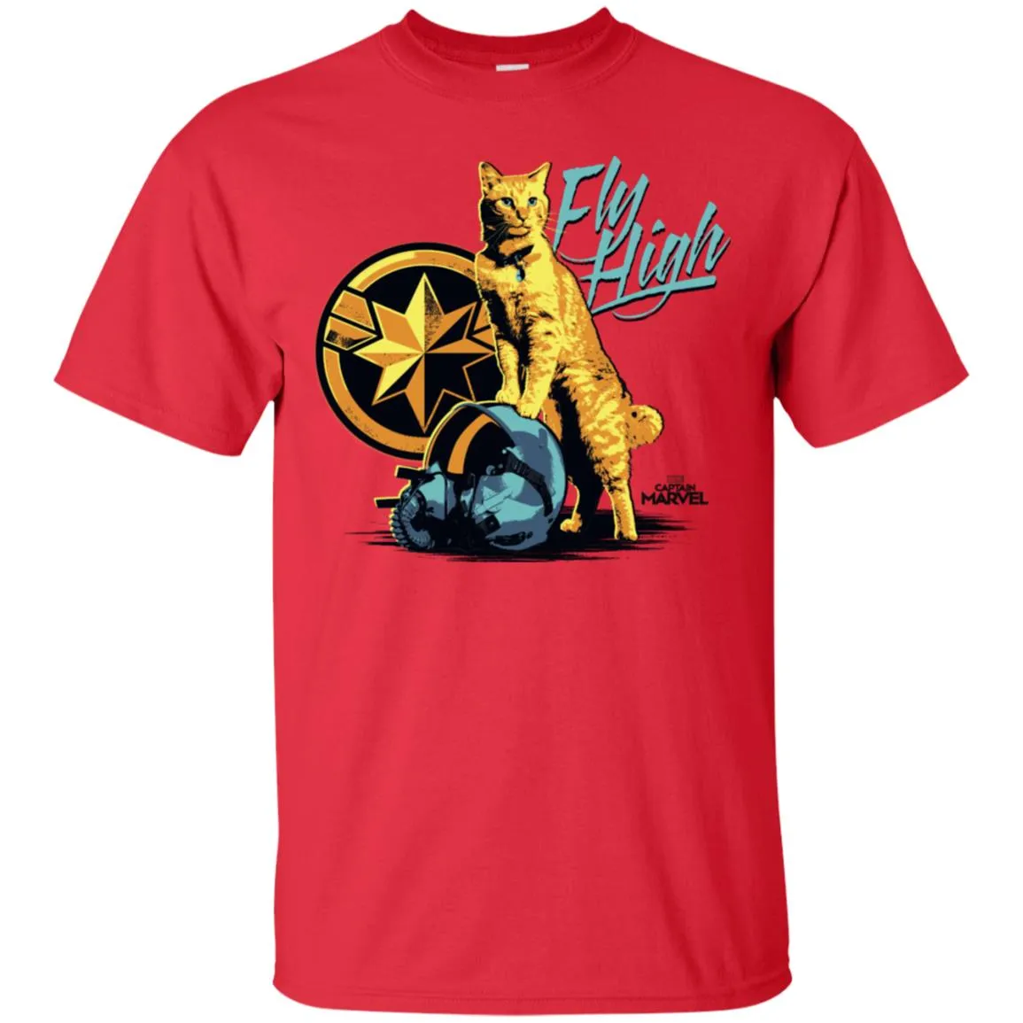 Captain Marvel Symbol Goose Fly High Men Cotton T-Shirt