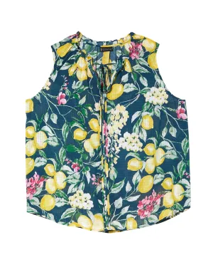 Carlotta Printed Blouse | Yellow / Kelly Green