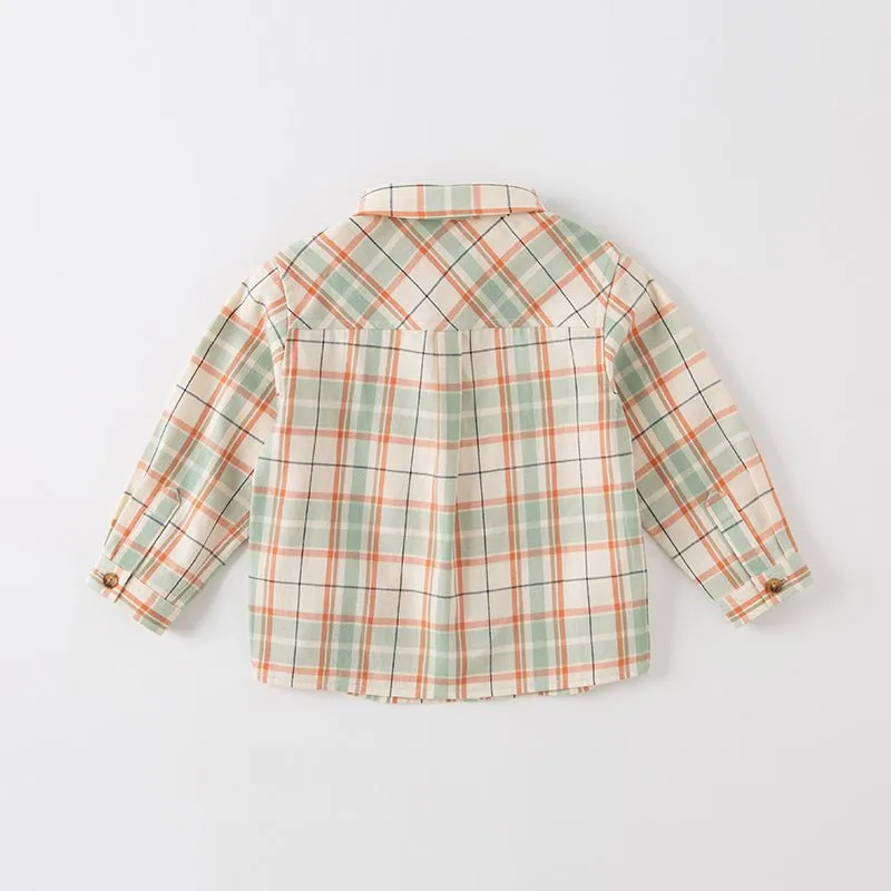 Classic Rugged Plaid Button Down Boy Check Shirt