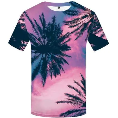 Coconut Tree T shirts Men Harajuku Shirt Print Cloud Tshirts Casual Beach Tshirt Printed Hawaii T shirts Funny Short Sleeve