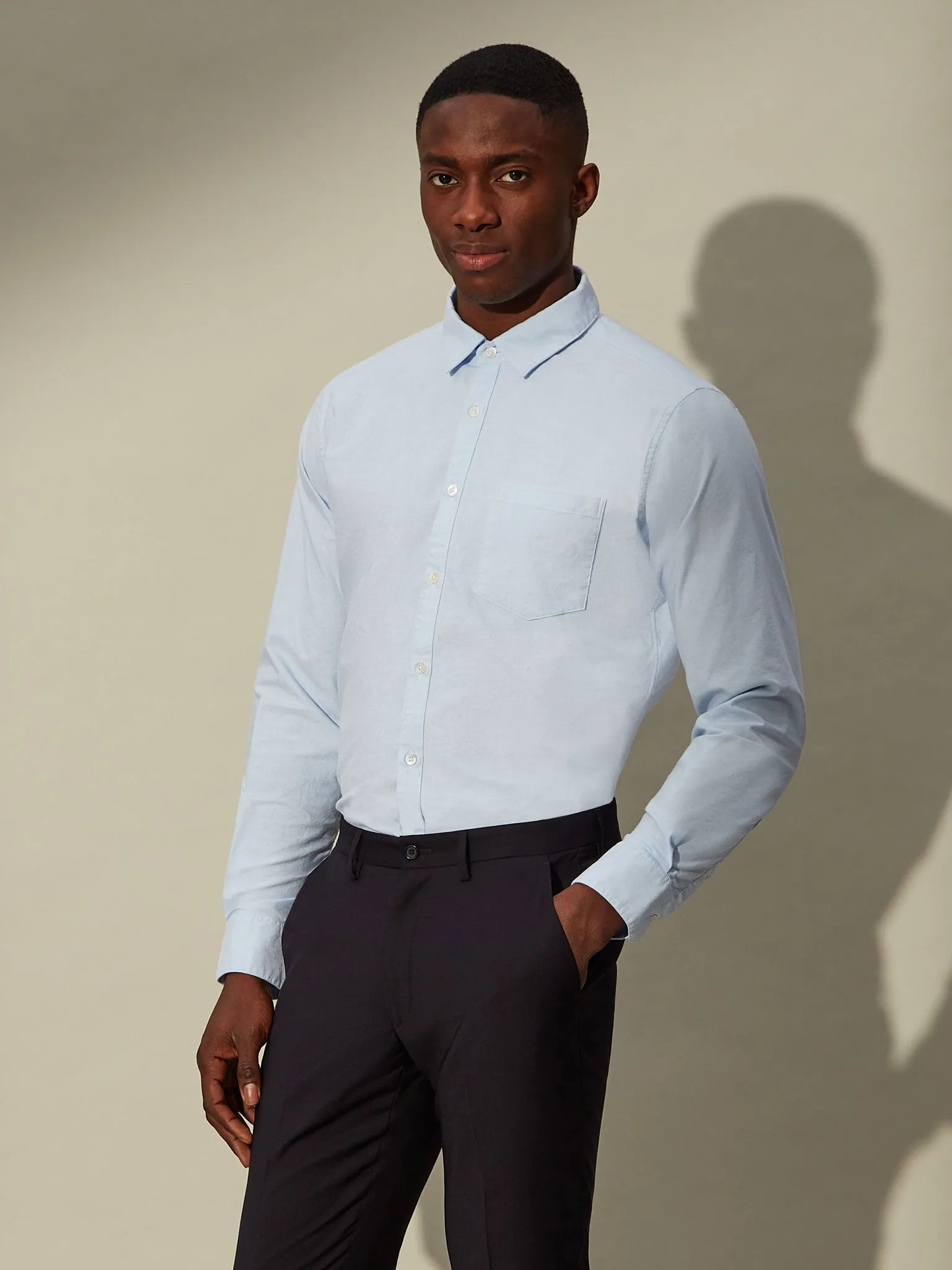 Cotton Oxford Shirt - Lake Blue